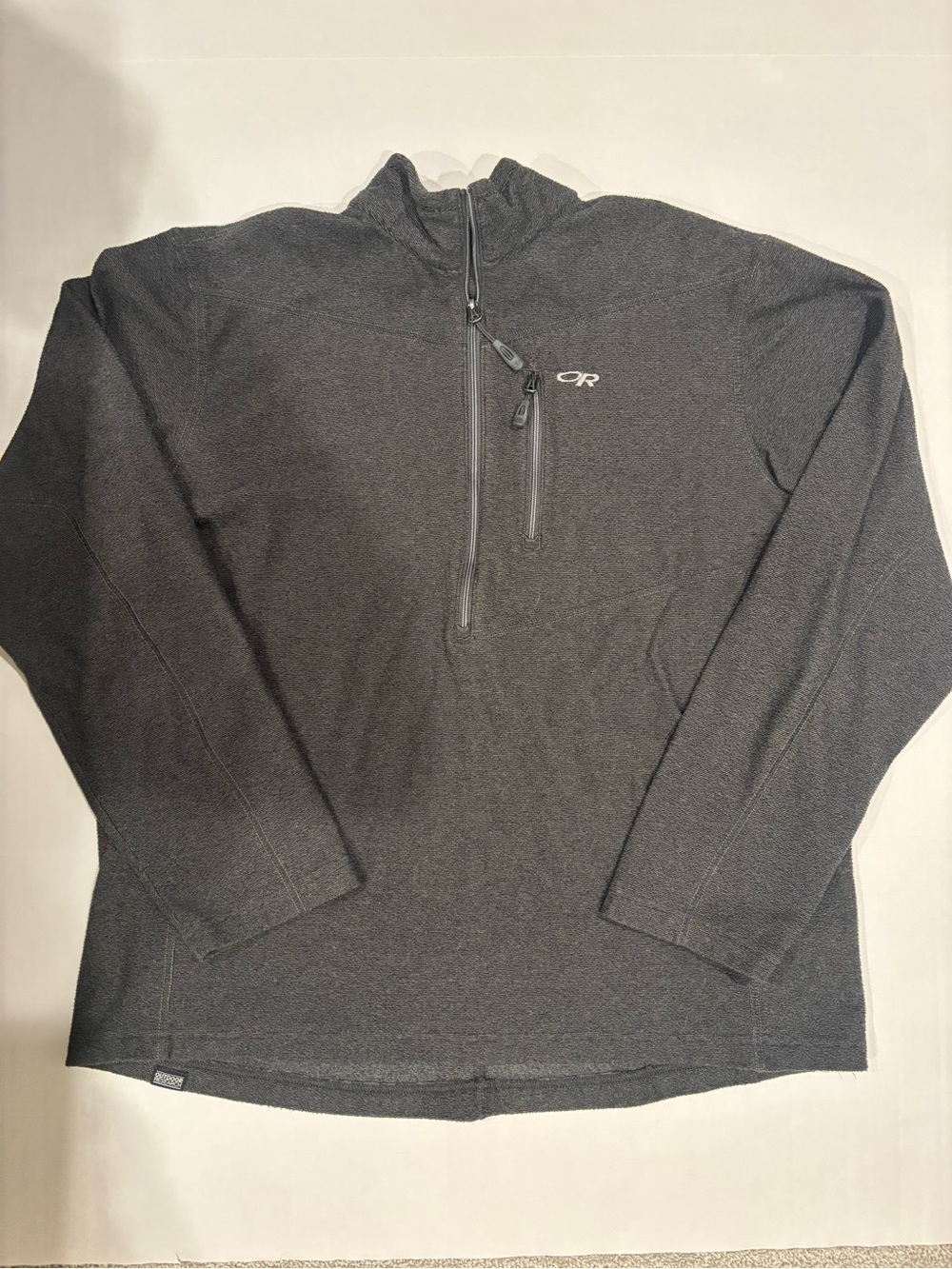 Outdoor Research Soleil 1/2 Zip Grey Fleece Pullover Tech Pocket, Size XL
